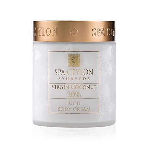 SPA CEYLON Virgin Coconut Body Cream - Hydrating, Organic Oil, 100% Vegetarian - 200ml