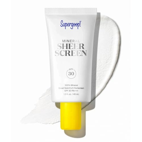 Supergoop! Mineral Sheerscreen SPF 30 - 100% Mineral, Blue Light Filter, Satin Finish - 1.5 fl oz