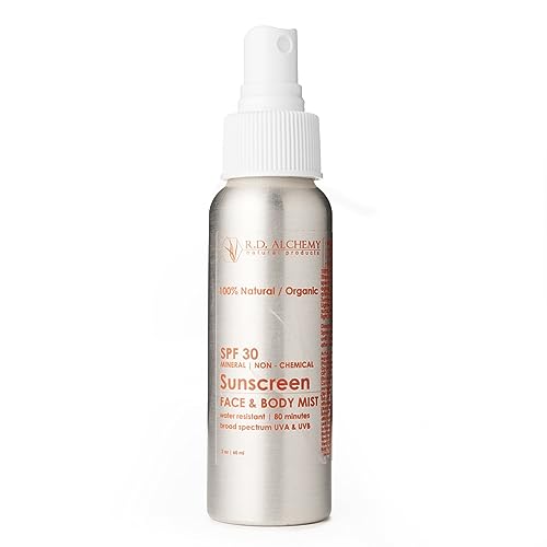 RD Alchemy Face Sunscreen Mist - SPF30, Natural Protection, Moisturizing, Travel Size - 2oz