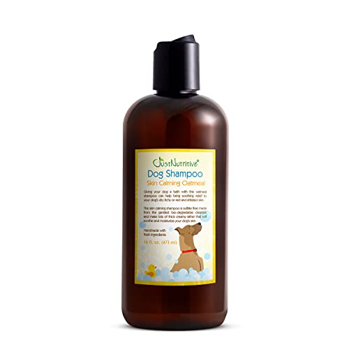 Just Nutritive Dog Shampoo - Soothes Dry, Itchy Skin with Oatmeal & Aloe Vera - 16 fl oz