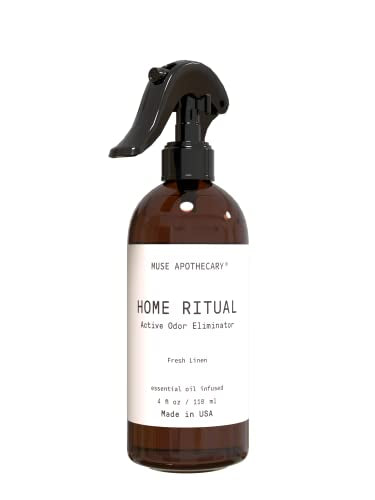 Muse Apothecary Odor Eliminator Spray - Essential Oil Fresh Linen Scent, Multi-Surface Use - 4oz