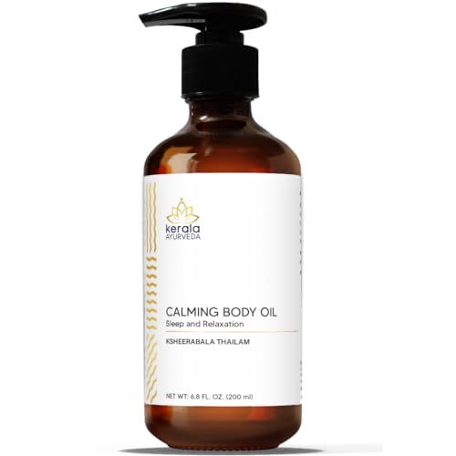 Kerala Ayurveda Calming Body Oil - Nourishes Muscles, Promotes Restful Sleep - 6.8 Fl Oz