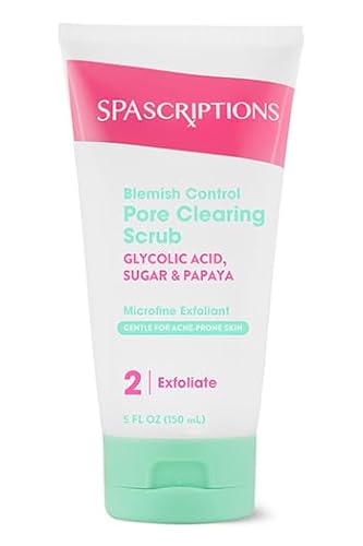 Spascriptions Body Scrub - Blemish Control, Glycolic Acid & Sugar for Clear Skin - 5 Fl. Oz