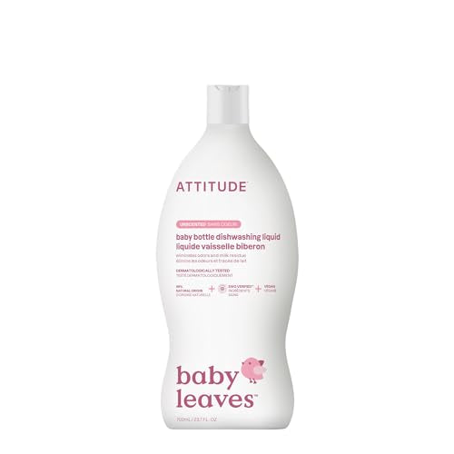 ATTITUDE Dish Soap - EWG Verified, Vegan, No Dyes/Fragrances, Tough on Grease - 23.7 Fl Oz