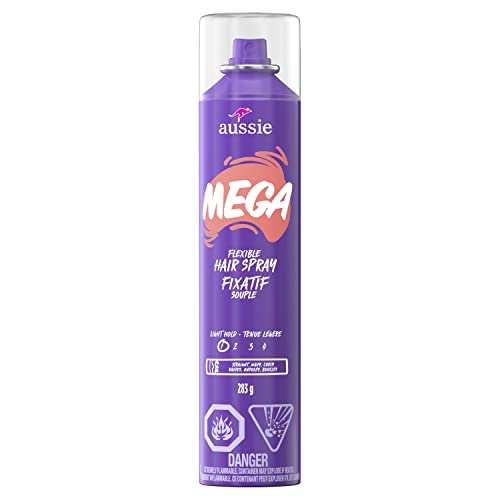 Aussie Mega Flexible Hair Spray - Light Hold, Citrus Scent, PETA Certified - 283G