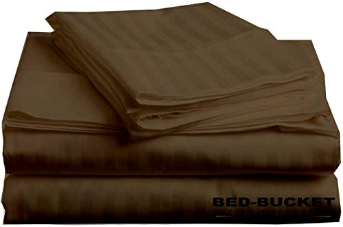 Bed-Bucket Natural Cotton Bed Sheet Set - Soft, Hypoallergenic, Fade Resistant - King/Cal-King 4pc