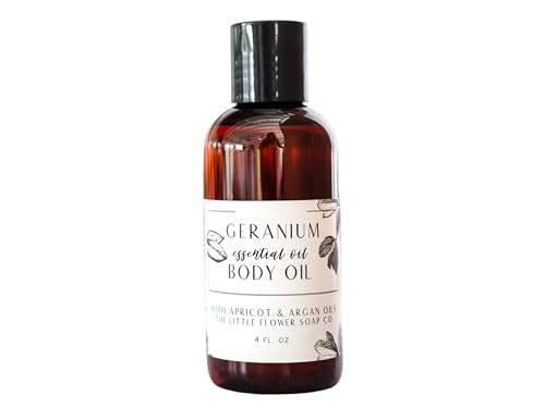 The Little Flower Soap Co Body Oil - Nourishing Apricot & Argan Blend, 4oz Glass Bottle