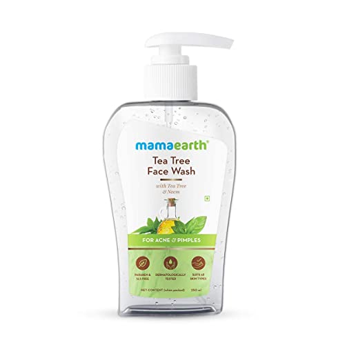 MAMAEARTH Tea Tree Face Wash - Controls Acne & Oil, Natural Ingredients - 8.45 Fl Oz