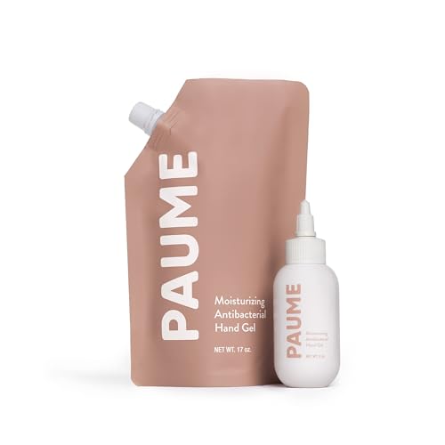 PAUME Antibacterial Hand Sanitizer - Nourishing & Moisturizing, Vegan - 3oz Travel & 17oz Refill