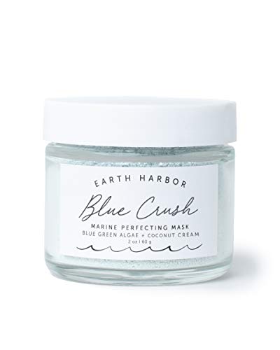 Earth Harbor Blue Crush Face Mask - Exfoliates & Nourishes, Organic Algae & Coconut Cream - 2 oz