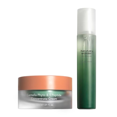 HARUHARU Moisturizer Bundle - Revitalizing Caffeine Cream & Black Bamboo Mist for All Skin Types