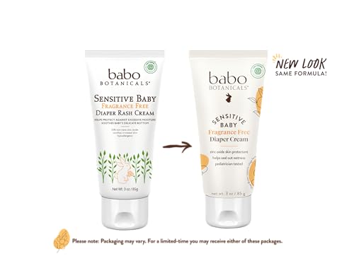 Babo Botanicals Diaper Cream - Soothes & Protects Sensitive Skin, EWG Verified - 2.5oz