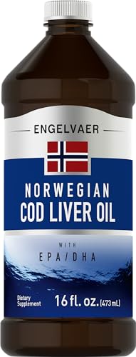 Piping Rock Cod Liver Oil - Omega-3 Source, Non-GMO, Gluten-Free, Rich in Vitamins A & D - 16 fl oz