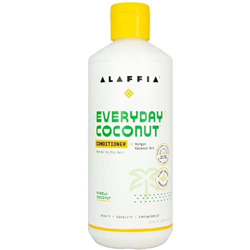 Alaffia Everyday Coconut Conditioner - Moisturizing for Curly Hair, Vitamin E & Ginger - 16 Fl Oz