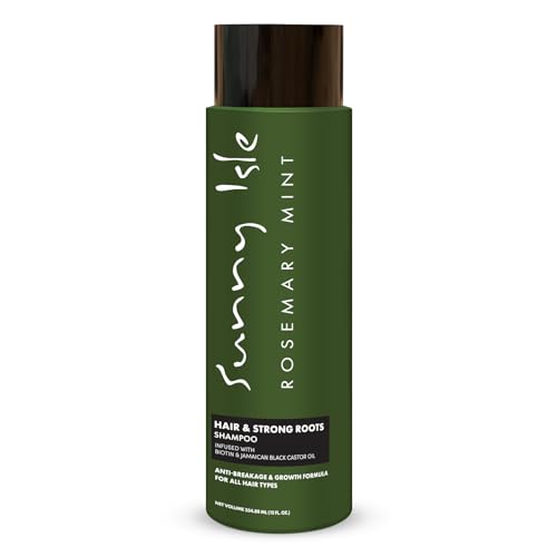 Sunny Isle Rosemary Mint Shampoo - Anti-Breakage & Growth, Biotin & Jamaican Black Castor Oil - 12oz