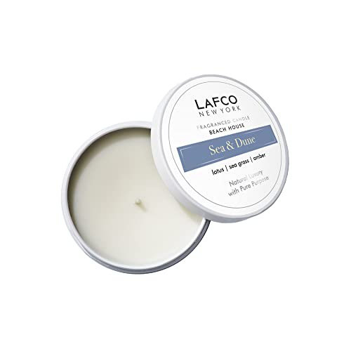 LAFCO New York Travel Candle - Sea & Dune Scent, Non-Toxic Soy Wax, 20-Hour Burn - 4oz