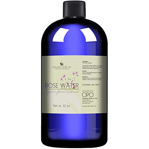 Organic Pure Oil Rose Hydrosol Water - Hydrating Toner & Room Freshener - 32 oz