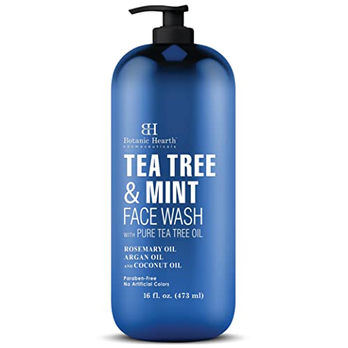 Botanic Hearth Tea Tree Face Wash - Hydrating, Acne-Fighting, Cruelty-Free - 16 fl oz