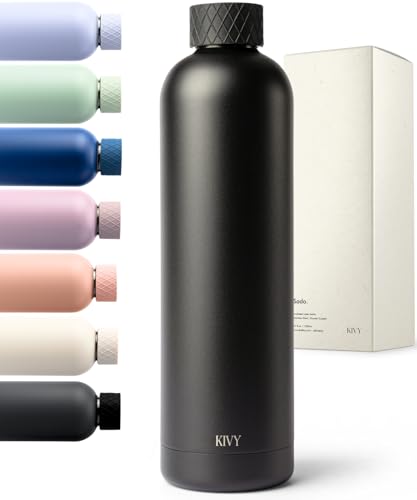 KIVY Stainless Steel Insulated Water Bottle - Leakproof, BPA-Free, Scratch Resistant - 32oz