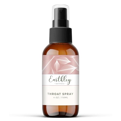 Earthley Wellness Herbal Throat Spray - Pure Ingredients, No Additives, Naturally Cooling - 4 oz