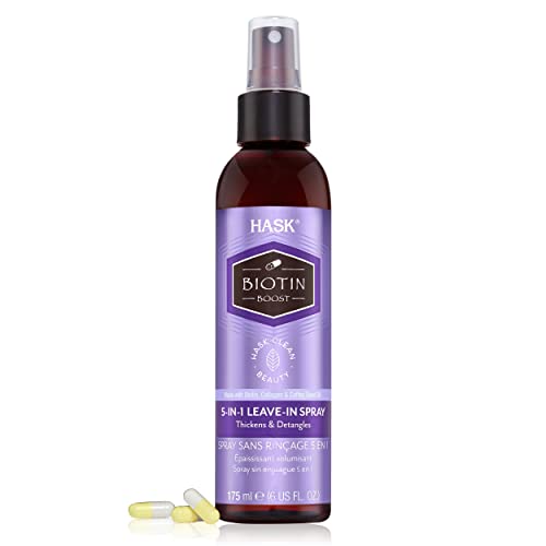 HASK Thickening BIOTIN Leave-In Conditioner Spray - Boosts Volume, Nourishes & Fortifies - 6 Fl Oz