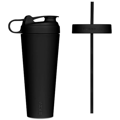 HydroJug Stainless Steel Shaker Cup - Keeps Drinks Hot/Cold, BPA Free, 24oz, 2 Lid Options