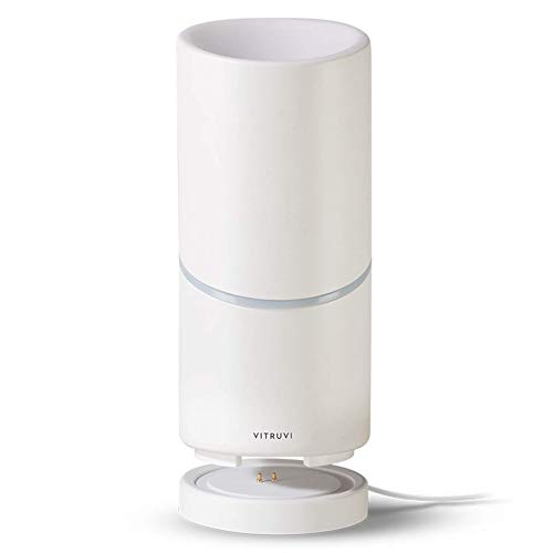 Vitruvi Move Cordless Diffuser - Rechargeable, BPA-Free, Safe Shut-Off - White, 4/8-Hour Run Time