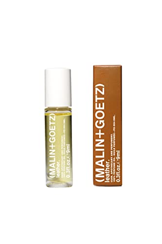 Malin + Goetz Leather Perfume Oil - Rustic Floral & Wood Notes, Vegan & Cruelty-Free - 0.3 Fl. Oz.