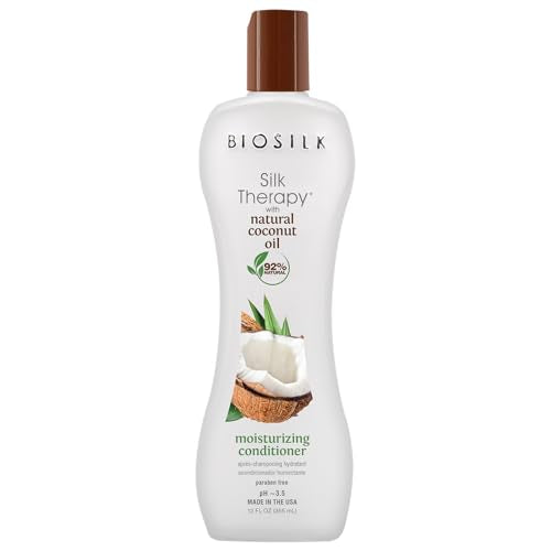 BioSilk Coconut Oil Conditioner - Moisturizes, Reduces Frizz, Paraben & Cruelty-Free - 12oz