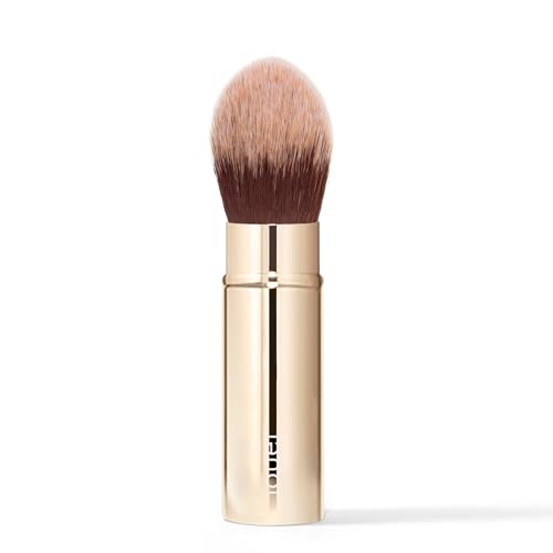 Jouer Travel Complexion Brush - Flawless Finish, Soft Synthetic Bristles - Vegan, Gold, 0.106lbs