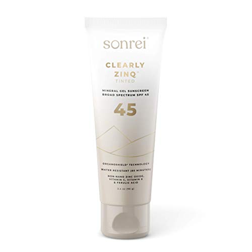 Sonrei Clearly Zinq Tinted Zinc Mineral Face Sunscreen SPF 45 - Broad Spectrum Protection, 3.4oz