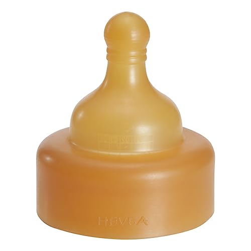 HEVEA Wide Neck Baby Bottle Nipple - Natural Rubber, Anti-Colic Design, Medium Flow - 3+ Months