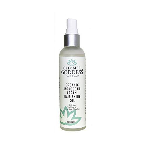 GLIMMER GODDESS Hair Treatment - Softens & Shines, Vitamin E Infused - 4 oz Moroccan Argan Oil