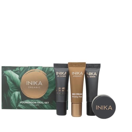 INIKA Organic Foundation Trial Set - Full Coverage, Vegan, Antioxidant-Rich - Very Light