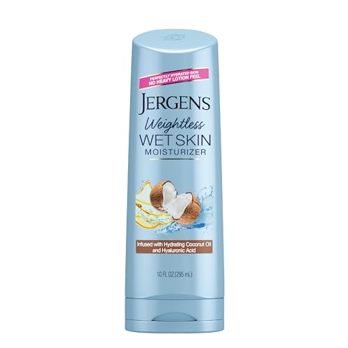 Jergens Body Lotion - Nourishing In-Shower Moisturizer with Coconut Oil, Fast-Absorbing - 10oz