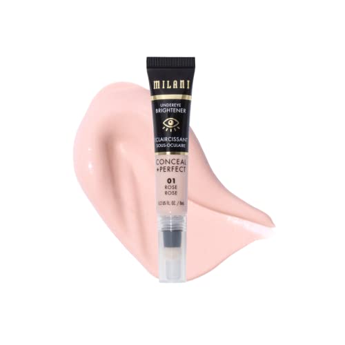 Milani Conceal + Perfect Undereye Brightener - Hydrates Dark Circles, Vegan Formula - Rose