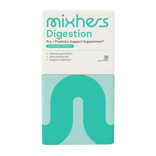 Mixhers Digestion Probiotic - Supports Gut Health & Metabolism, Natural Ingredients - 30 Packets