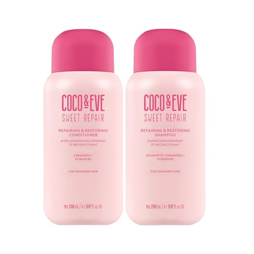 Coco & Eve Shampoo & Conditioner Set - Hydrating & Strengthening for Damaged Hair - 18.94 Fl Oz