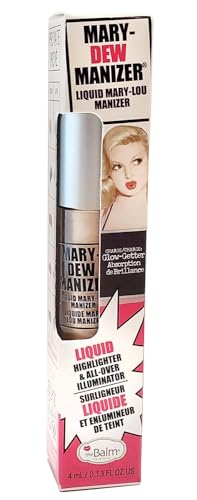 theBalm Mary-Dew Manizer Liquid Highlighter - Radiant Glow, Cruelty-Free, Vegan - 0.19 fl oz