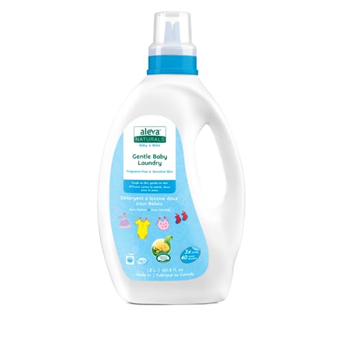 Aleva Naturals Concentrated Laundry Detergent - Gentle on Baby's Skin, Plant-Based - 40 Loads