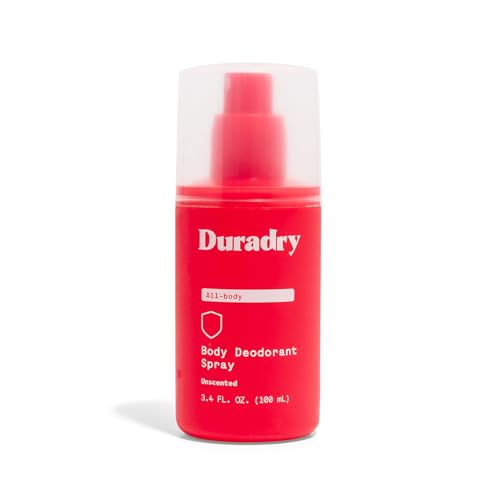 Duradry Body Deodorant Spray - Aluminum-Free Odor Eliminator, Dermatologist Recommended - 3.4 Fl Oz