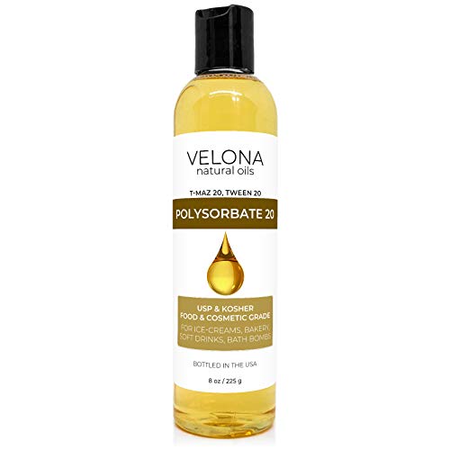 Velona Polysorbate 20 Emulsifier - All Natural Solubilizer for Food & Skin Care - 8 Fl Oz