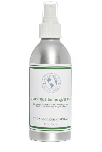 Eco Candle Co. Room & Linen Spray - Freshens with Coconut Lemongrass, Natural Ingredients - 8 oz