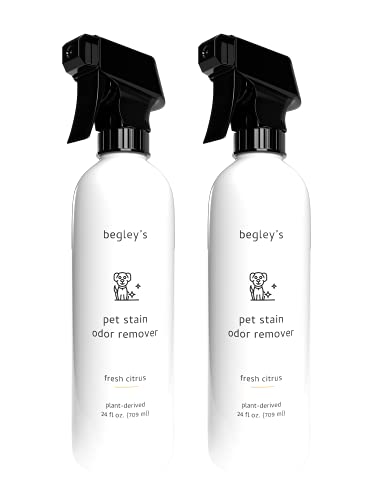 Begley's Natural Pet Stain Remover - Enzyme-Based Odor Eliminator for Home - 24oz, 2 Pack