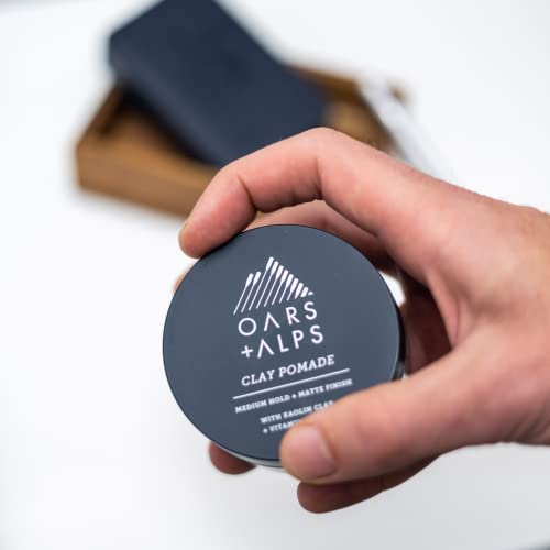 Oars + Alps Clay Hair Pomade - Promotes Growth, Reduces Frizz, Matte Finish, 2.4 Oz