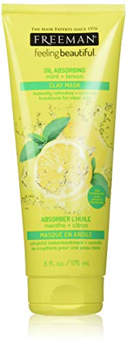 Freeman Face Mask - Oil Absorbing Mint & Lemon, Refreshes & Reduces Breakouts - 6 fl oz