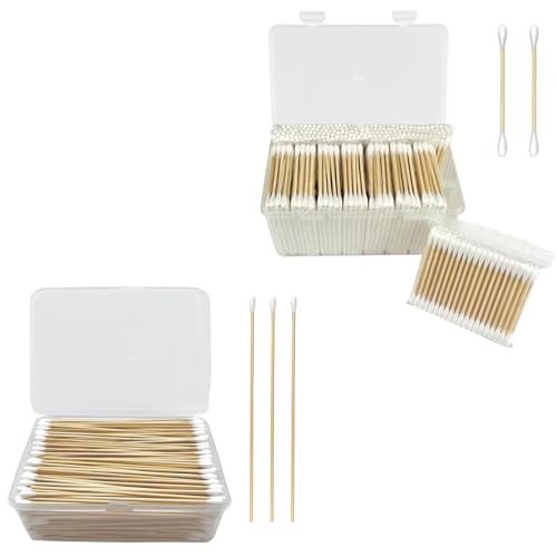 Bamboo Cotton Swabs - Biodegradable Double Tips for Personal Care, 1000 Count