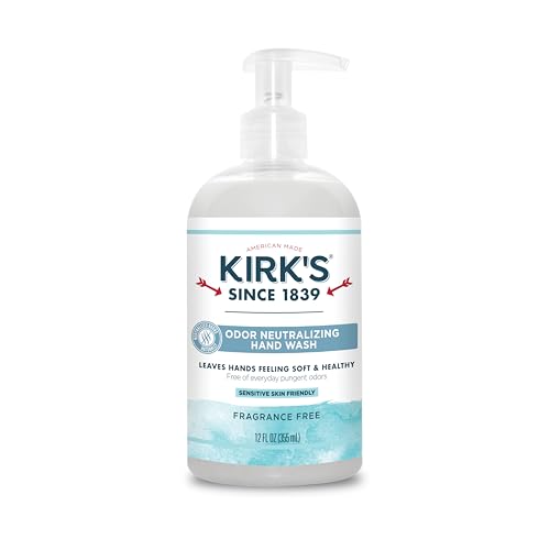 Kirk's Natural Deodorant Hand Soap - Odor Neutralizing, Moisturizing Formula - 12 Fl Oz Pump