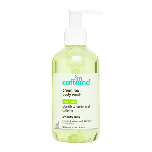 mCaffeine Body Wash - Green Tea & AHA 10%, PETA Certified Vegan, Cruelty-Free - 300ml