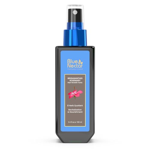 Blue Nectar Hair Growth Serum - Nourishing Rosemary & 8 Ayurvedic Herbs, 3.38 Fl Oz